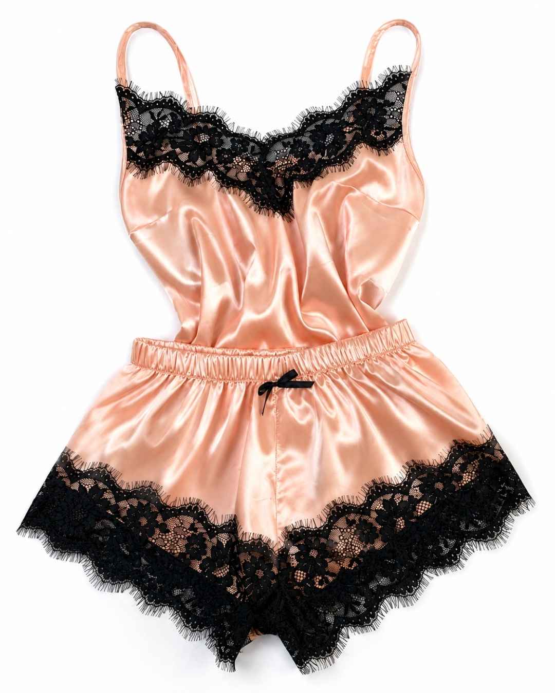 Ensemble pyjashort caraco femme en satin