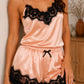 Ensemble pyjashort caraco femme en satin