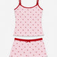 Ensemble pyjama short cerise femme crop top