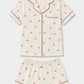 Ensemble pyjama short chemise femme cerise