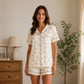 Ensemble pyjama short chemise femme cerise