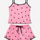 Ensemble pyjama short cœur femme caraco à noeud
