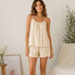 Ensemble pyjama short coton femme fleuri