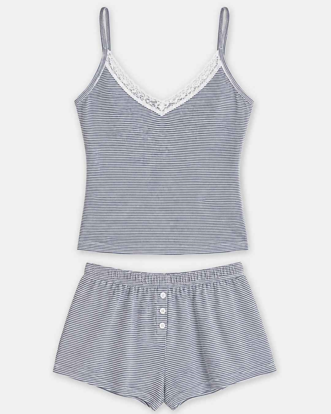 Ensemble pyjama short été femme rayé