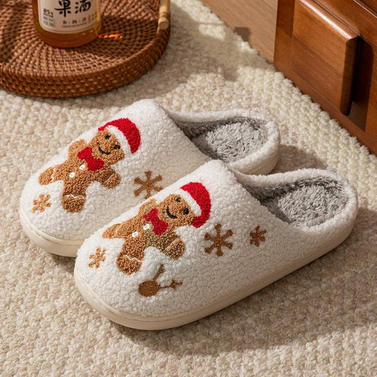 Pantoufles de noël Bonhomme de pain d'épice