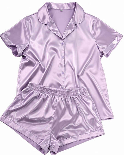 Pyjama short Mauve en satin