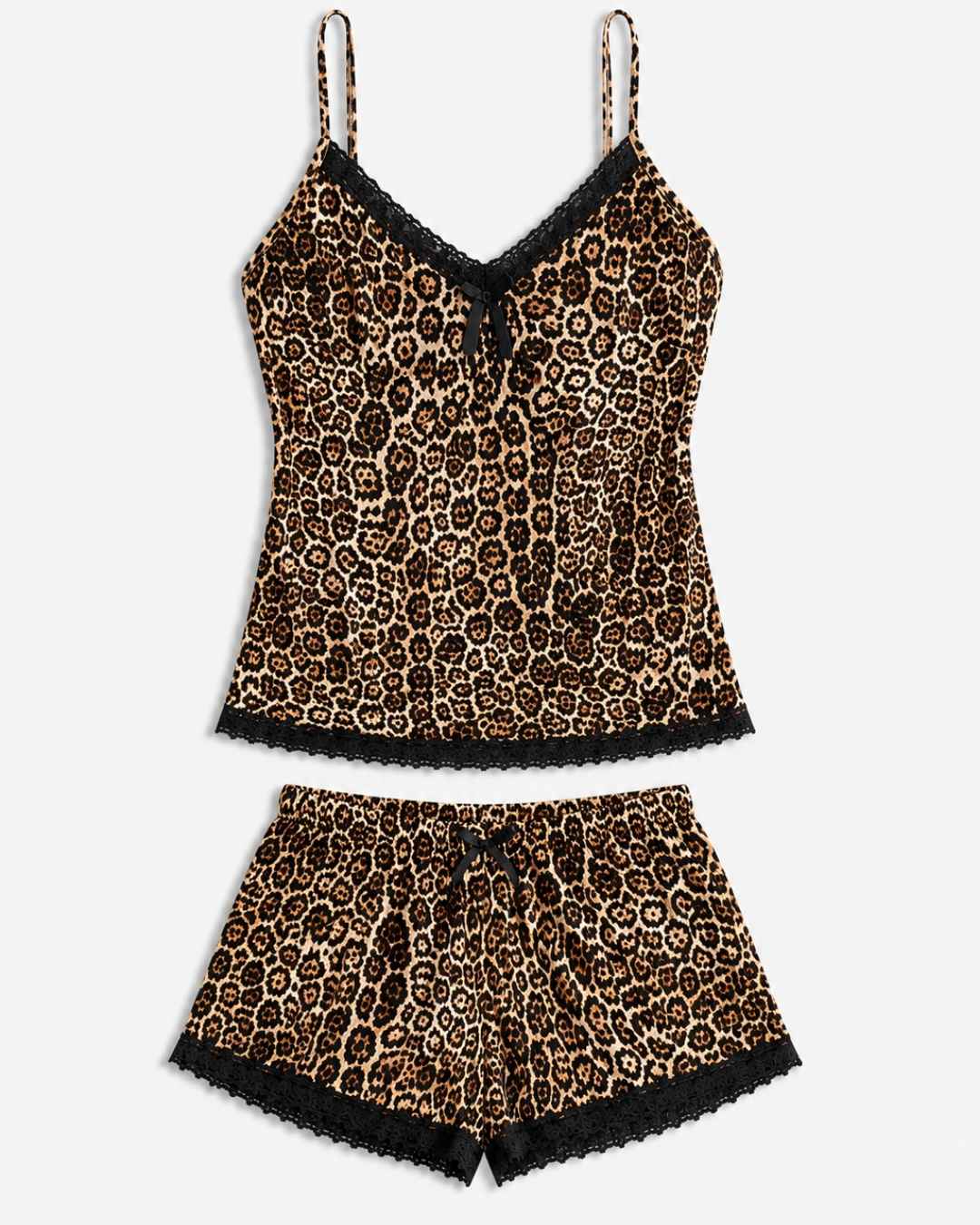Pyjama short leopard femme