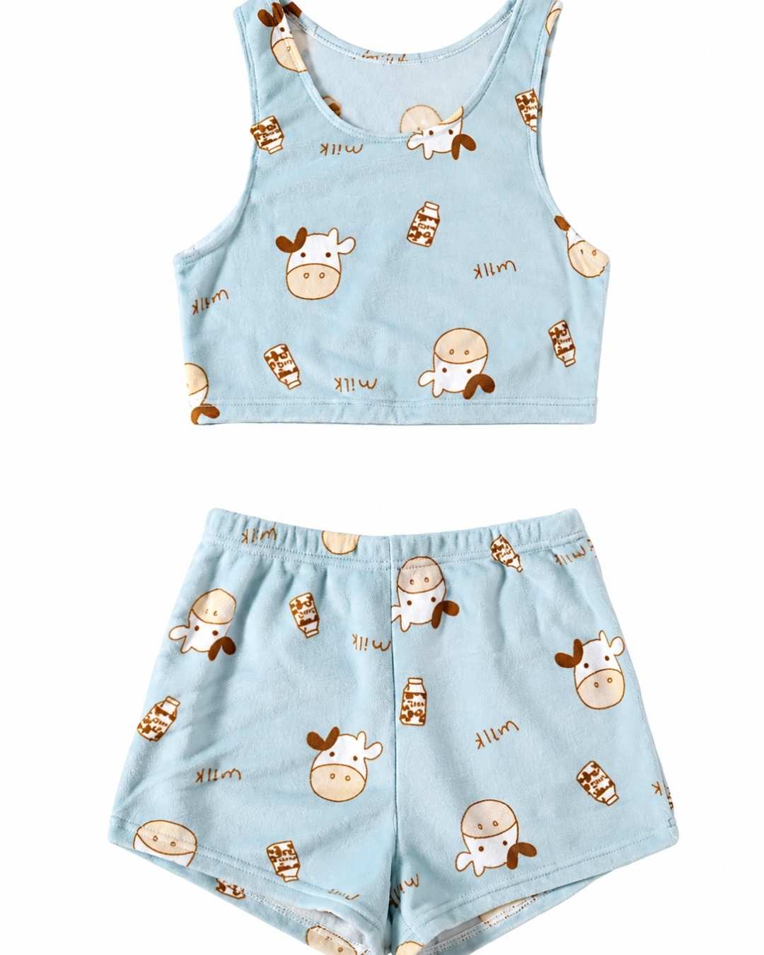 Pyjama short motif vaches femme
