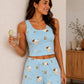 Pyjama short motif vaches femme