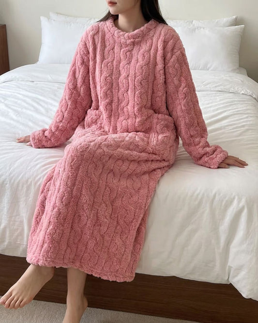Robe de chambre longue En Pilou Pour Femme