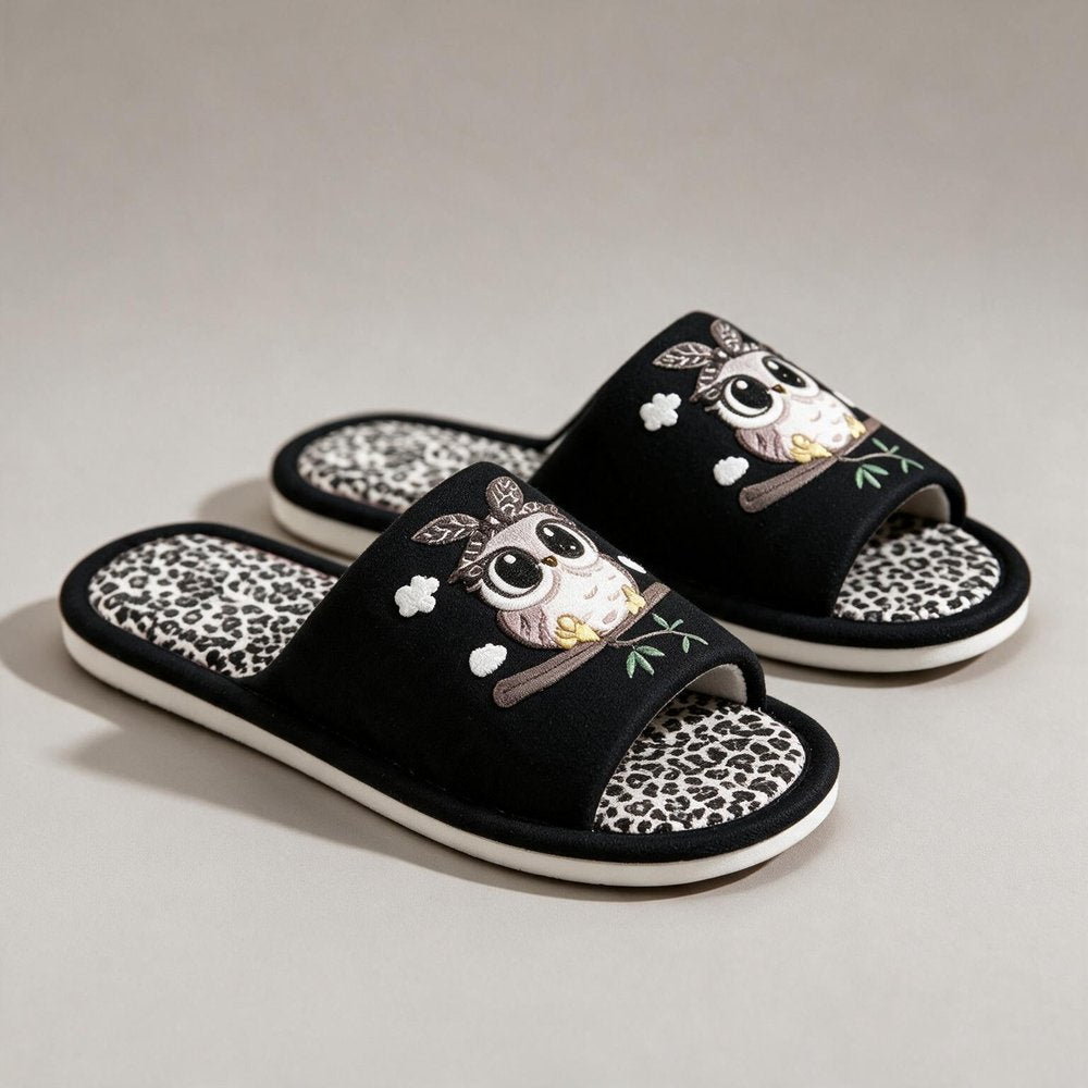 Chausson hibou femme, trois quarts