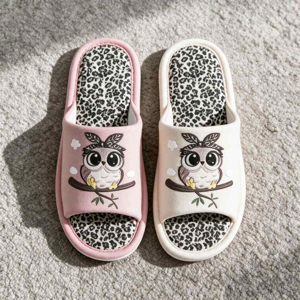 Chausson hibou femme, vue du dessus