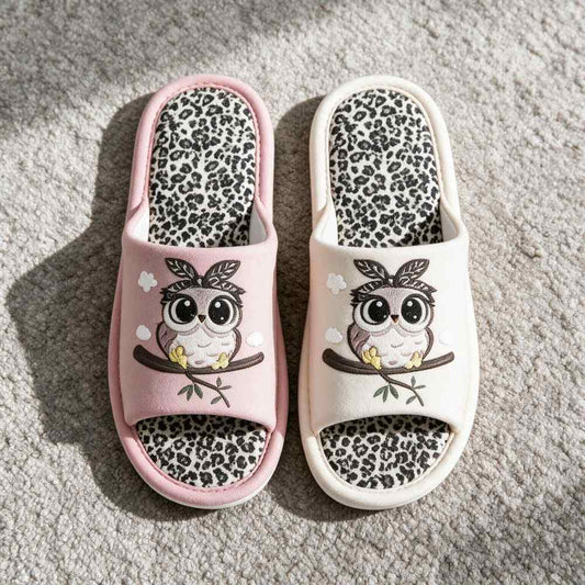 Chausson hibou femme, vue du dessus