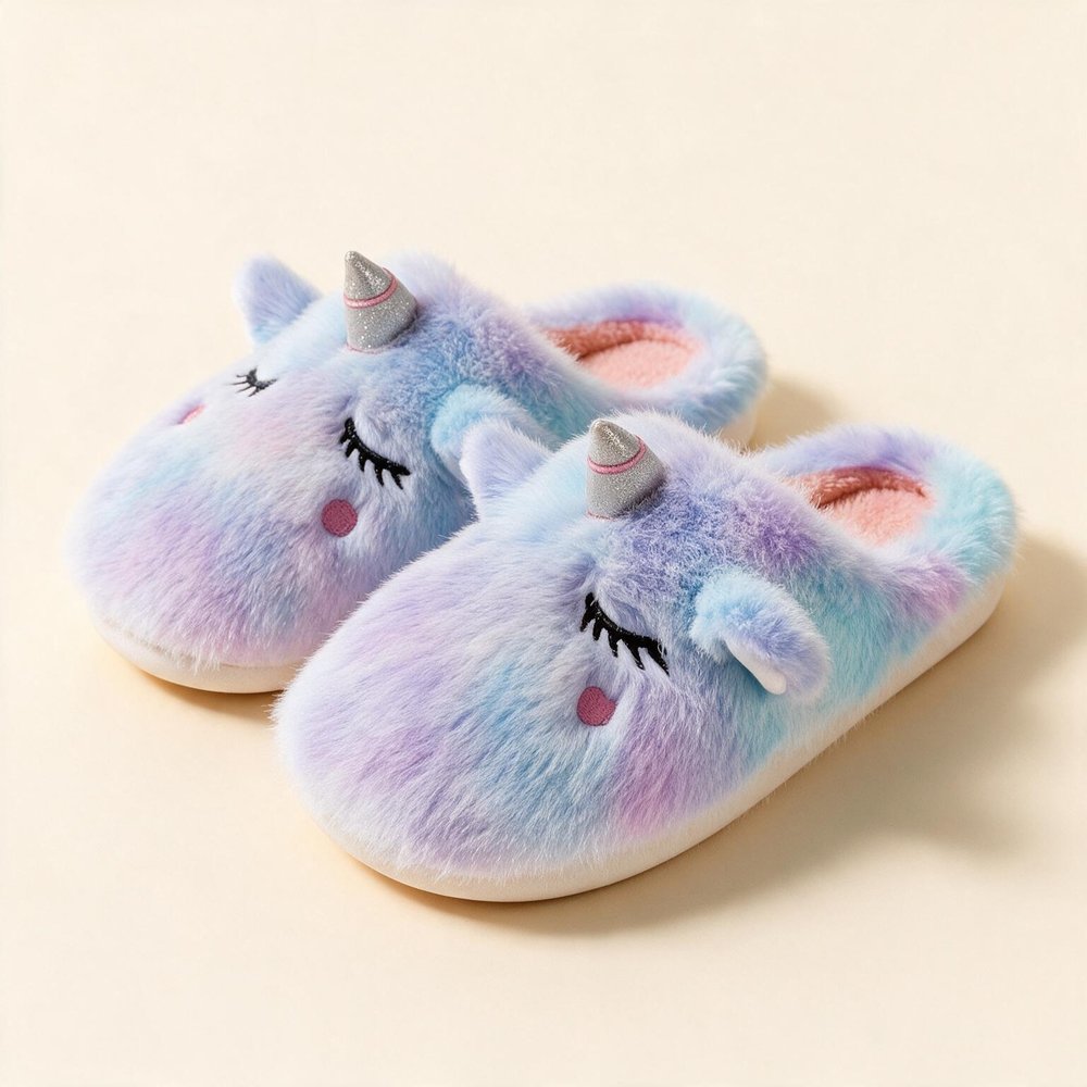 Chausson licorne femme, vue de trois quarts