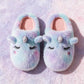 Chausson licorne femme pastel, vue du dessus