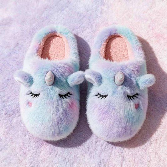 Chausson licorne femme pastel, vue du dessus