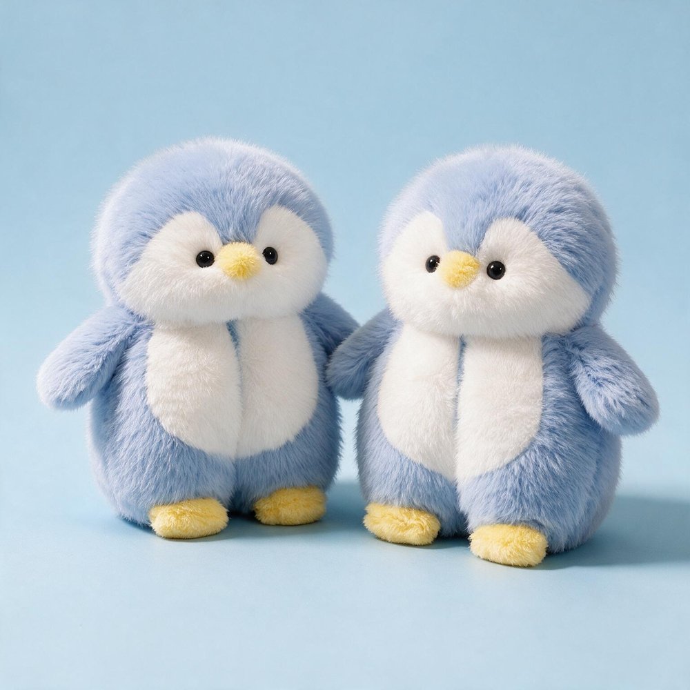 Chausson Pingouin bleu, vue trois quarts