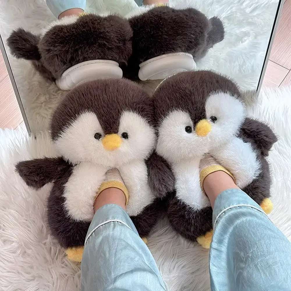 Chausson Pingouin porté aux pieds