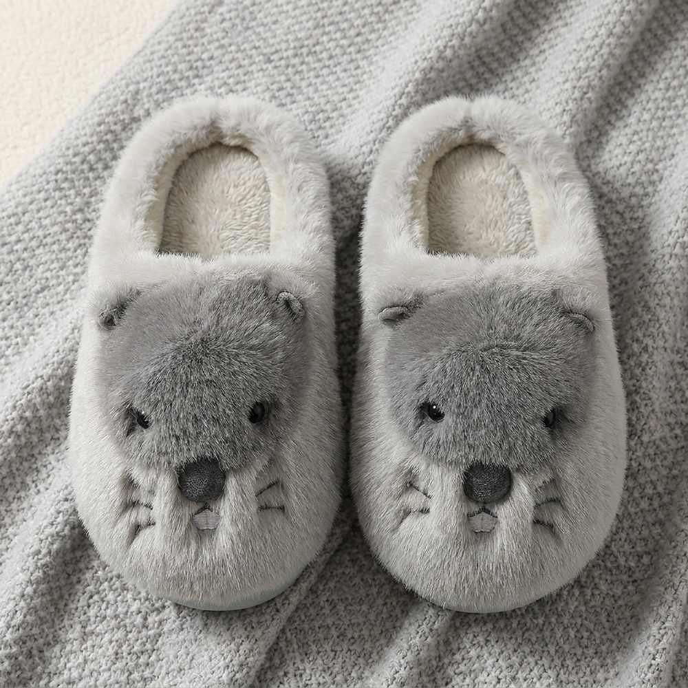 Chausson souris, coloris gris