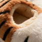 Chausson tigre femme, détail peluche