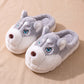 Chaussons chien husky gris, paire