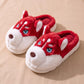 Chaussons chien husky rouge, paire