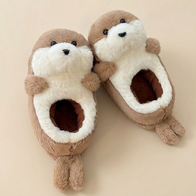 chaussons loutre rigolo animaux