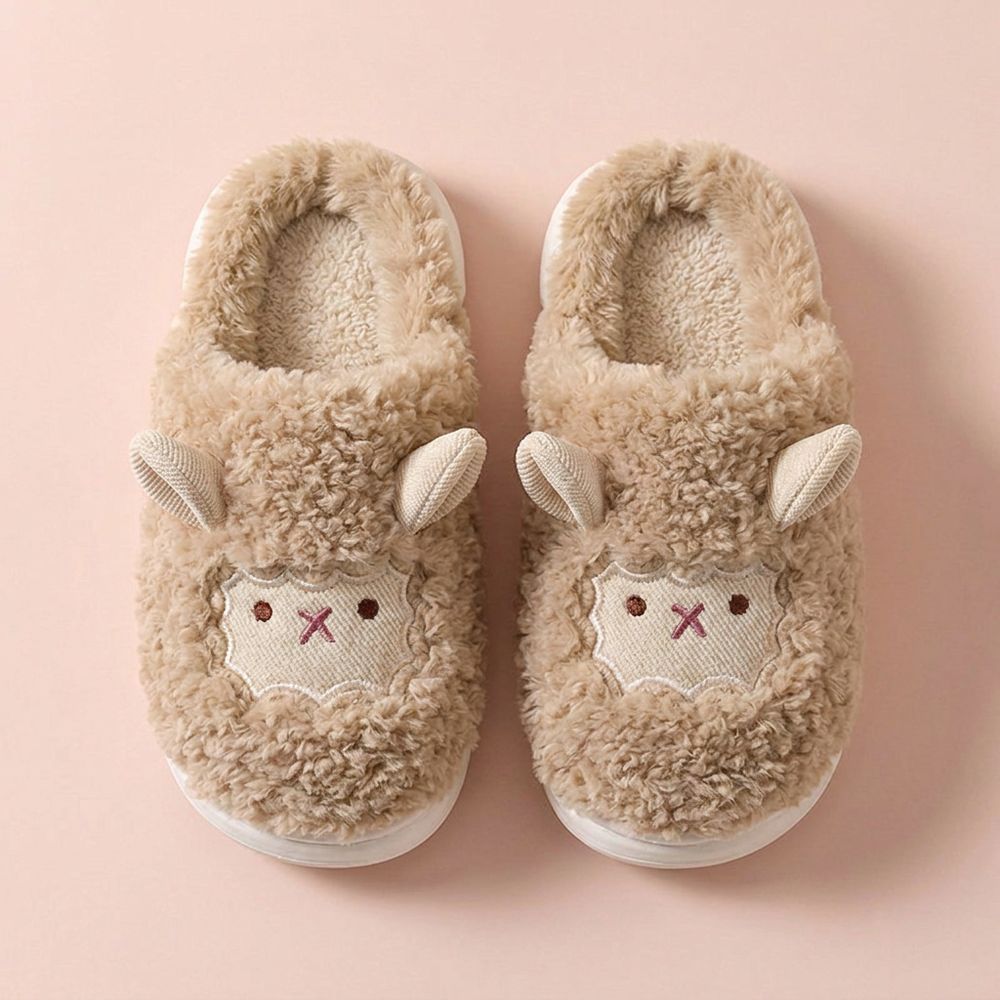 Chaussons mouton kaki