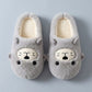 Chaussons phoque gris vue du dessus