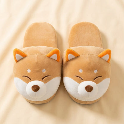 Chaussons Shiba Inu orange vue du dessus