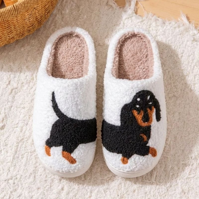 Chaussons teckel dessus