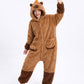 Combinaison pyjama capybara femme portée, capuche capybara