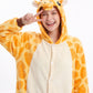 Combinaison pyjama girafe, buste et capuche