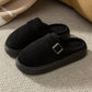 Mules chaudes fourrées avec boucle
