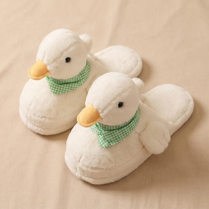 Pantoufles en forme de canard blanches, paire
