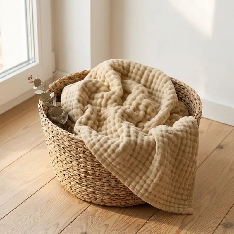Plaid en gaze de coton