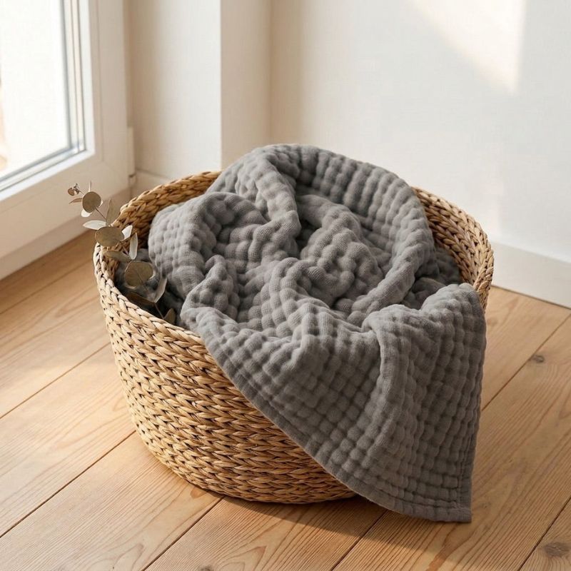 Plaid en gaze de coton