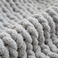 Plaid grosse maille gris matiere chenille