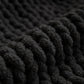 Plaid grosse maille noir matiere chenille
