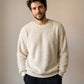 Pull pilou pilou cocooning homme blanc, porté