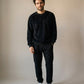 Pull pilou pilou cocooning homme noir, vue en pied