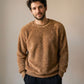 Pull pilou pilou cocooning homme marron, porté