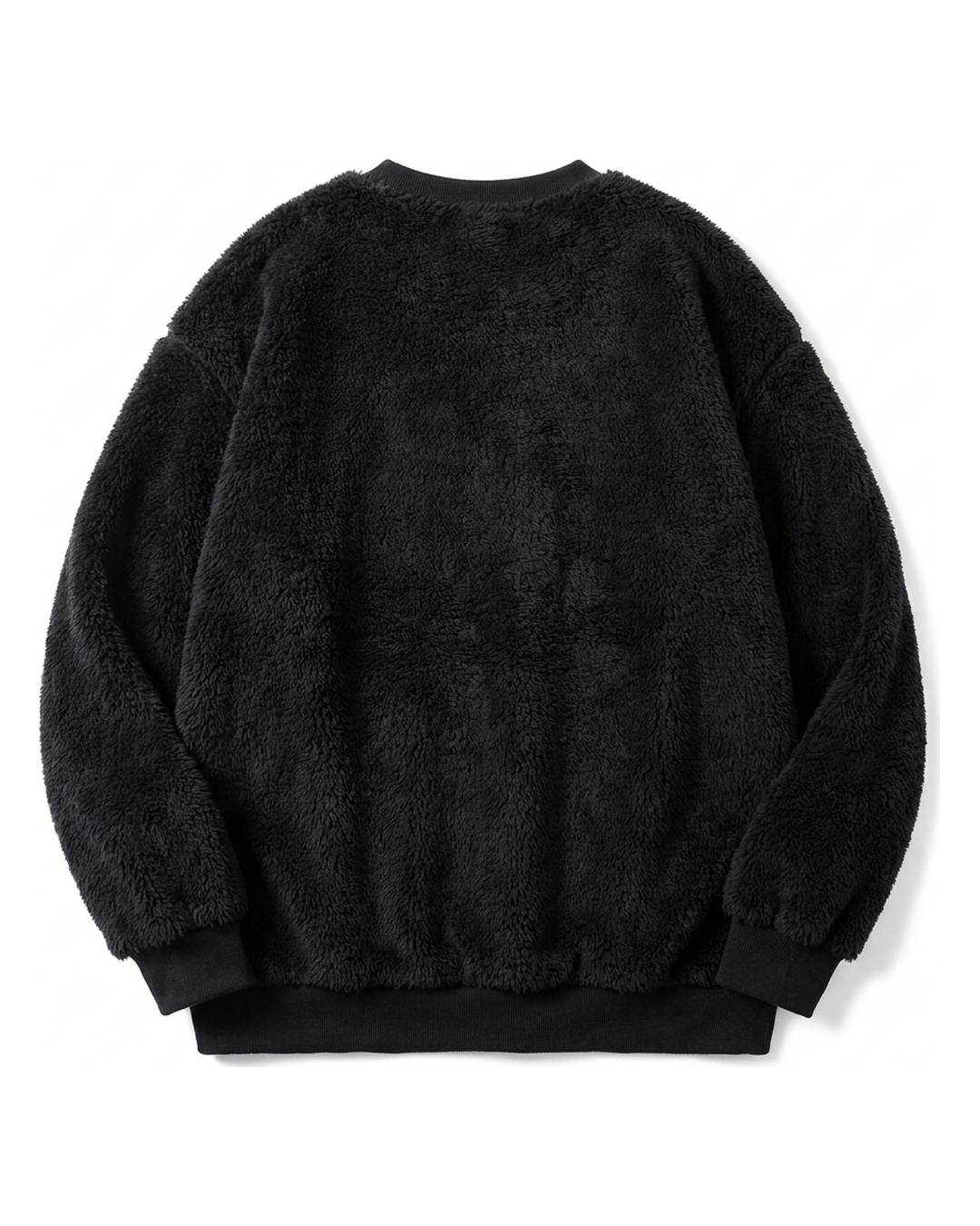 Pull pilou pilou cocooning homme noir, packshot de dos