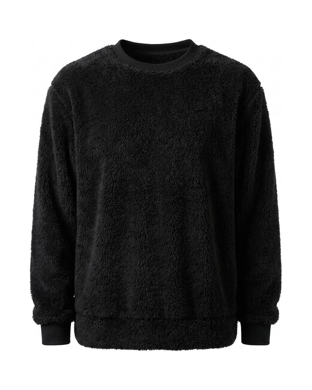 Pull pilou pilou cocooning homme noir, packshot de face