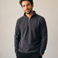 Pull polaire homme col montant demi-zip gris foncé, porté