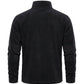 Pull polaire homme col montant demi-zip noir, packshot de dos