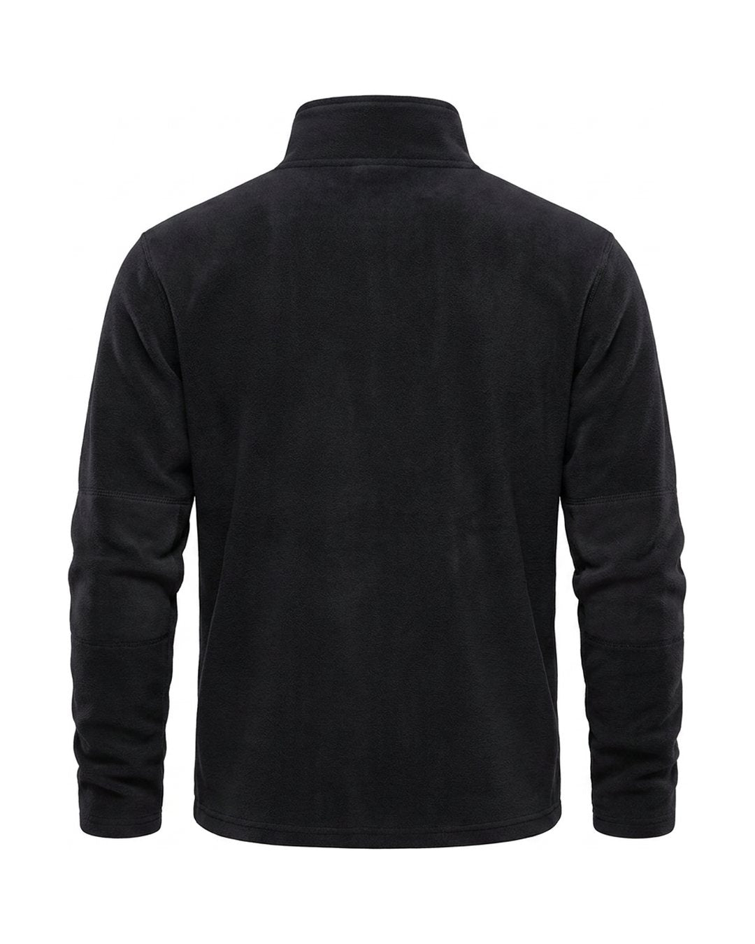 Pull polaire homme col montant demi-zip noir, packshot de dos