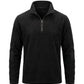 Pull polaire homme col montant demi-zip noir, packshot de face