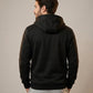 Sweat à capuche doublé polaire homme noir, vue de dos