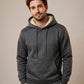 Sweat à capuche doublé polaire homme gris foncé, porté